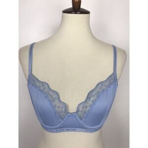 Lounge Lingerie Bra Ribbed Balcony Floral Lace Underwire